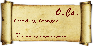 Oberding Csongor névjegykártya